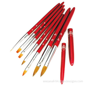 Metal Handle Kolinsky Sable Hair Acrylic Nail Gel Nail Brush 7PCS Set